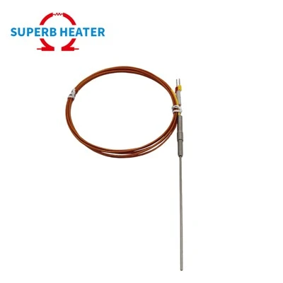 Polüimiidtraadist soomustatud termopaar, 1,5*80/100/120mm, K/J tüüpi painduv temperatuuriandur